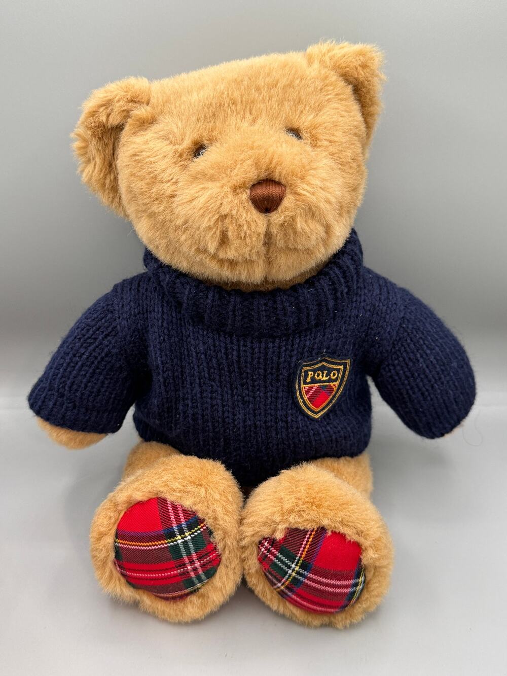 Polo Ralph Lauren 2008 Teddy Bear Plush Toy Doll in Blue Knit Sweater